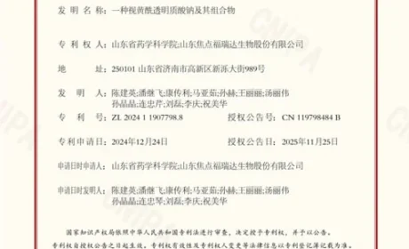 焦点福瑞达荣获视黄酰透明质酸钠发明专利