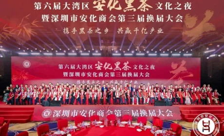绿之韵胡国安董事长受邀参加第六届大湾区安化黑茶文化之夜暨深圳市安化商会第三届换届大会