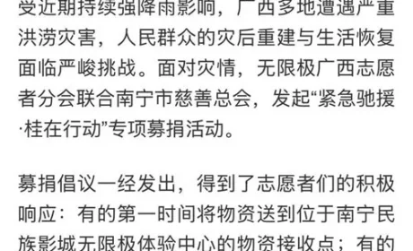 无限极广西志愿者分会驰援洪涝灾区