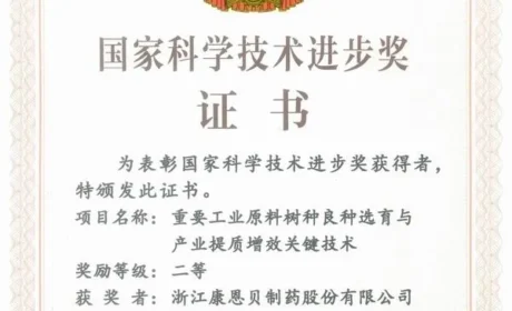 康恩贝股份荣获国家科学技术进步奖二等奖